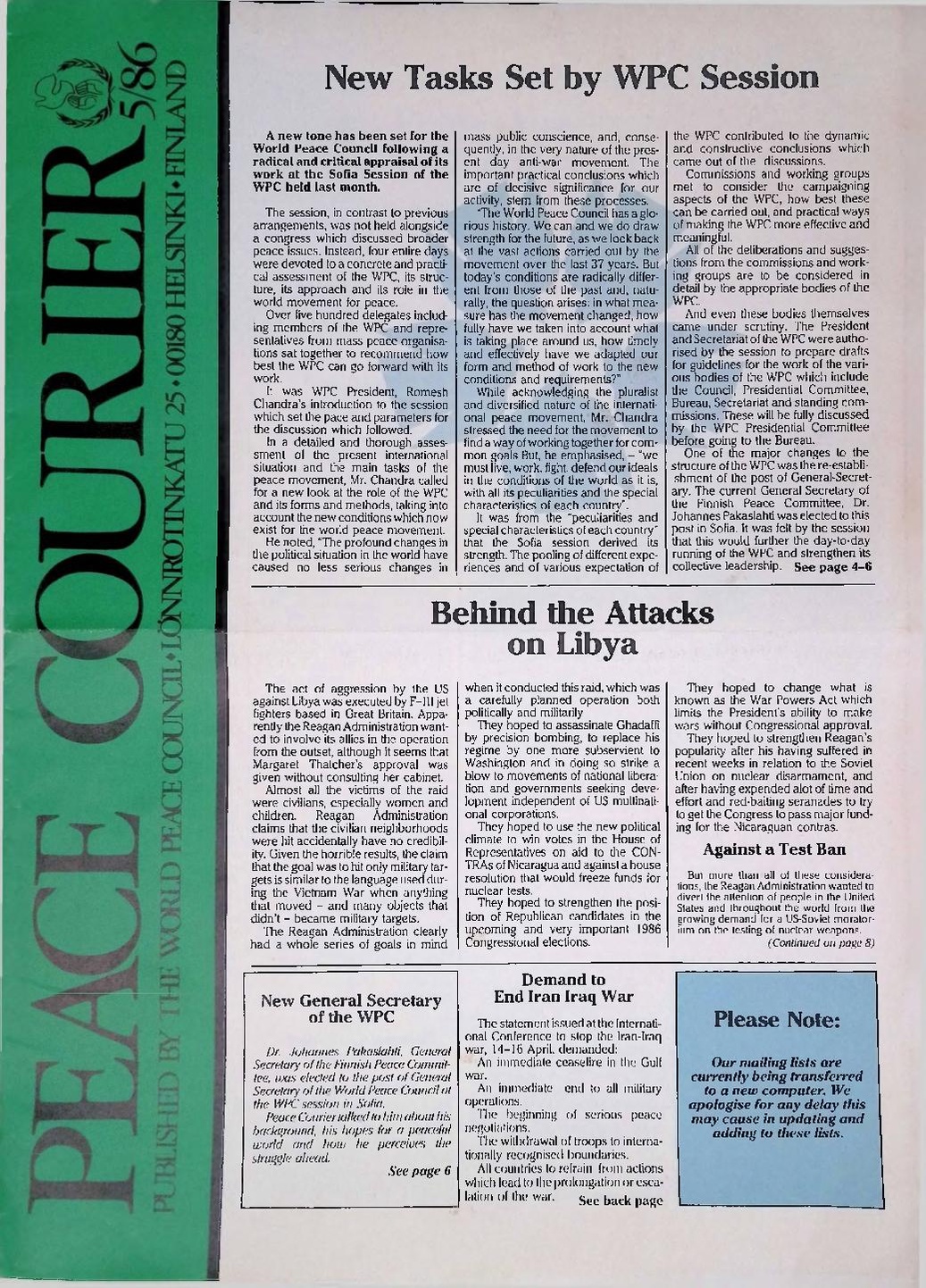 Peace Courier 1986 May